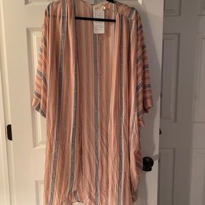 Ninexis orange striped long shawl/cardigan